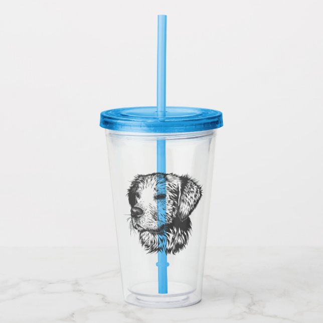 Create Your Own Pet Dog Customized Acrylic Tumbler (Front)