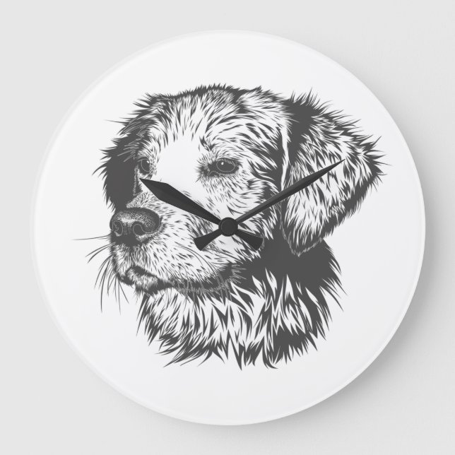 Create Your Own Pet Dog Customized Large Clock (Front)