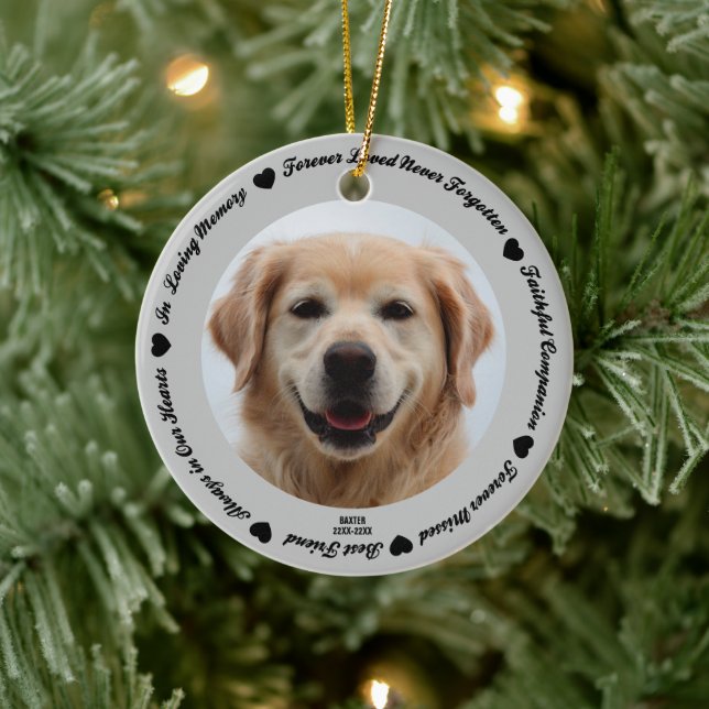 Create Your Own Pet Dog Memorial  Ceramic Ornament (Tree)