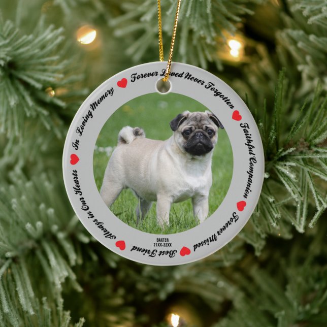 Create Your Own Pet Dog Memorial  Ceramic Ornament (Tree)