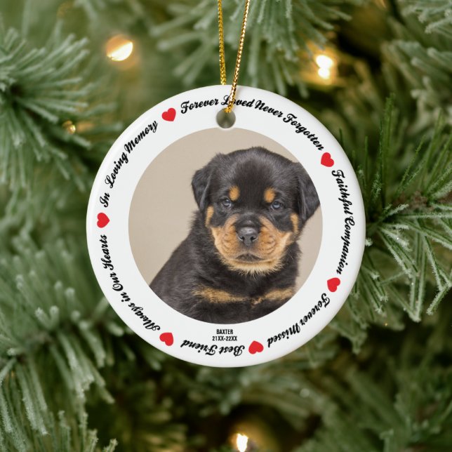 Create Your Own Pet Dog Memorial  Ceramic Ornament (Tree)
