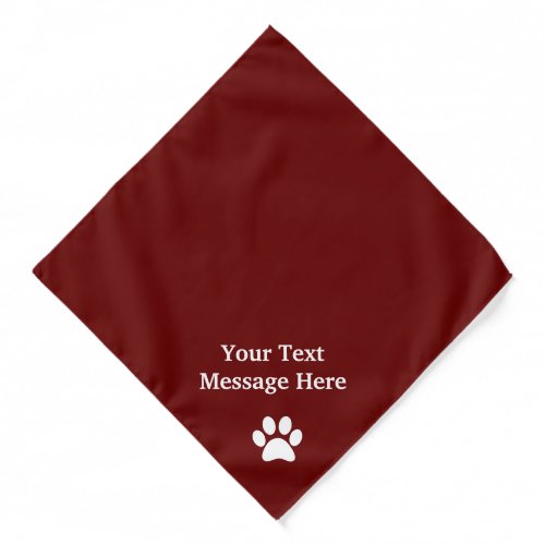 Create Your Own Pet Dog Personalized Message Bandana
