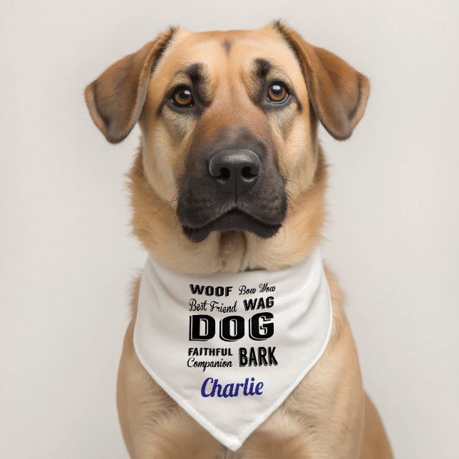 Create Your Own Pet Dog Personalized Name Pet Bandana Collar (Dog 2)