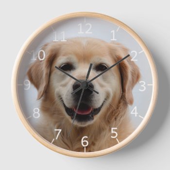 Create Your Own Pet Dog Photo Clock by HasCreations at Zazzle