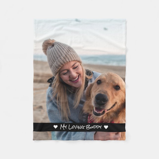 Create Your Own Pet Dog Photo Fleece Blanket (Front)