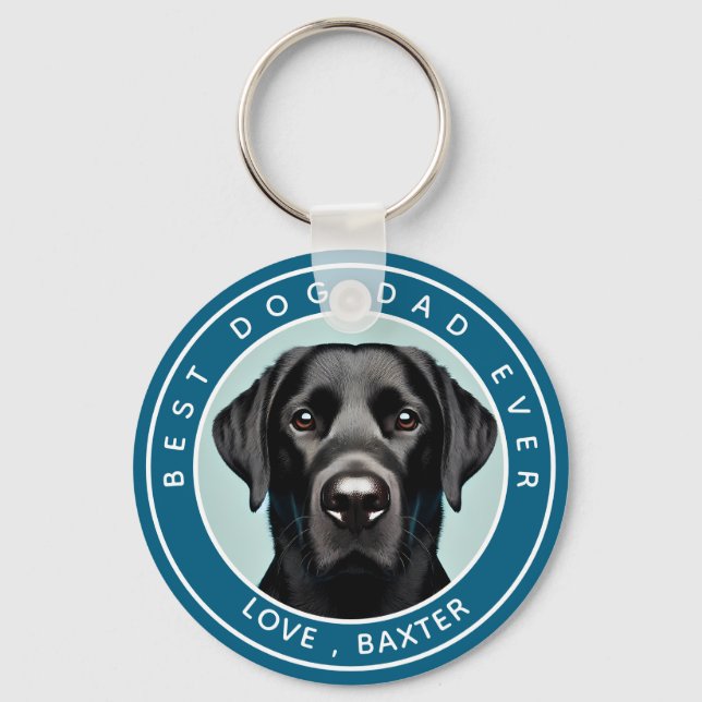 Create Your Own Pet Dog Photo Personalized Keychain (Front)