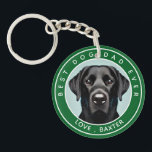 Create Your Own Pet Dog Photo Personalized Keychain<br><div class="desc">Celebrate the bond between a dog dad and his furry best friend with this custom-designed keychain! Featuring a realistic and heartwarming illustration of a Black Labrador, this design includes the text "Best Dog Dad Ever" encircling the image, with a customizable message at the bottom that reads "Love, [Your Dog's Name]."...</div>