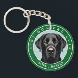Create Your Own Pet Dog Photo Personalized Keychain<br><div class="desc">Celebrate the bond between a dog dad and his furry best friend with this custom-designed keychain! Featuring a realistic and heartwarming illustration of a Black Labrador, this design includes the text "Best Dog Dad Ever" encircling the image, with a customizable message at the bottom that reads "Love, [Your Dog's Name]."...</div>