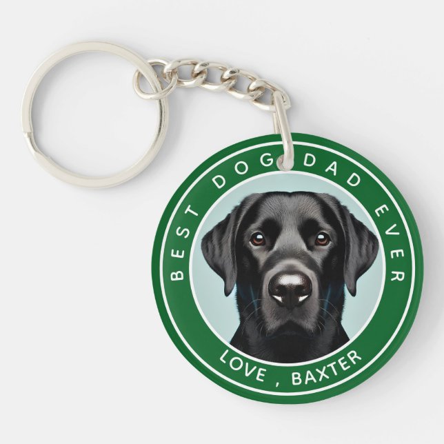 Create Your Own Pet Dog Photo Personalized Keychain (Front)