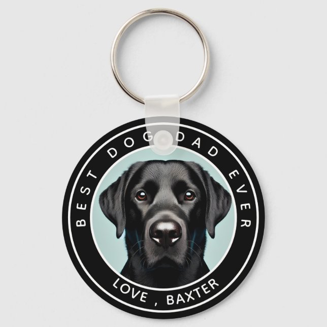 Create Your Own Pet Dog Photo Personalized Keychain (Front)