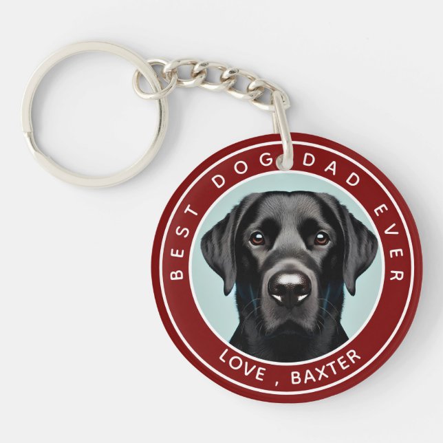 Create Your Own Pet Dog Photo Personalized Keychain (Front)
