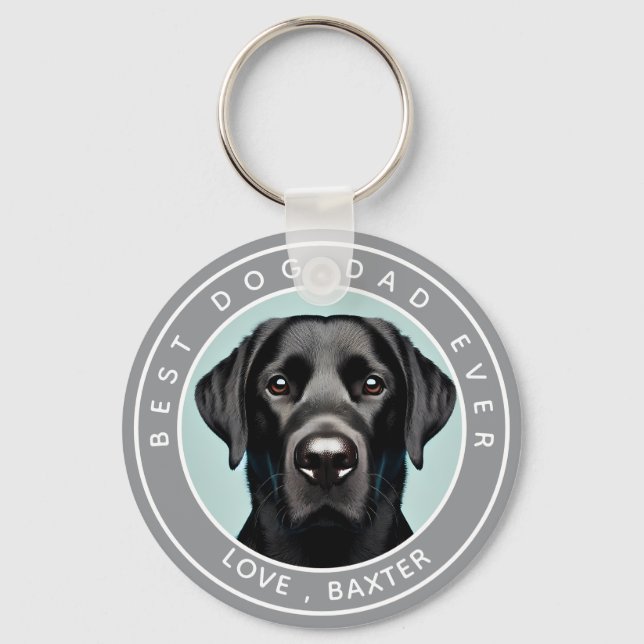 Create Your Own Pet Dog Photo Personalized Keychain (Front)
