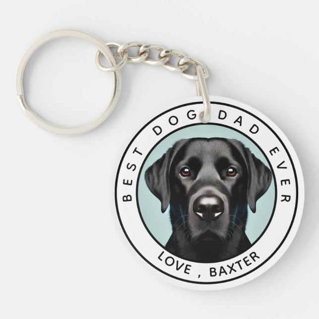 Create Your Own Pet Dog Photo Personalized Keychain (Front)
