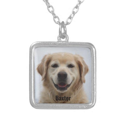 Create Your Own Pet Dog Photo  Silver Plated Necklace