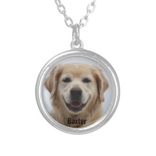 Create Your Own Pet Dog Photo Silver Plated Necklace
