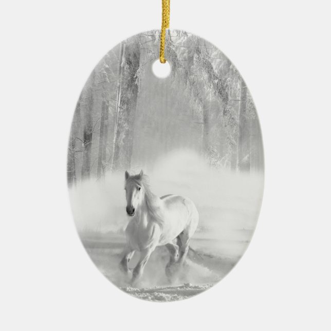 Create Your Own Pet Horse Ceramic Ornament (Front)