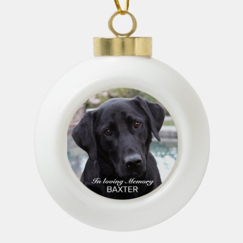 Create Your Own Pet Memorial Photo Ceramic Ball Christmas Ornament