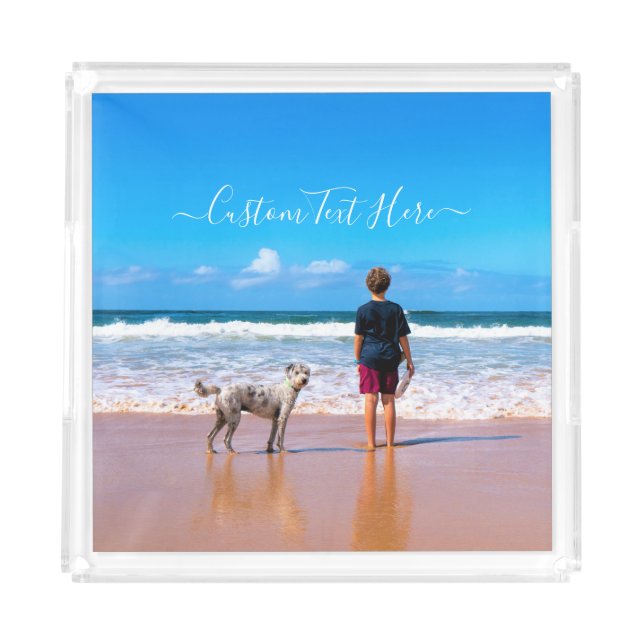 Create Your Own Pet Photo Acrylic Tray Custom Text (Front)
