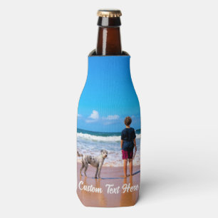 Create Your Own Pet Photo Bottle Cooler with Text