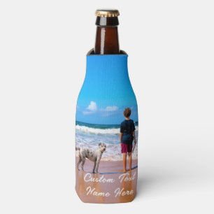 Create Your Own Pet Photo Bottle Cooler with Text
