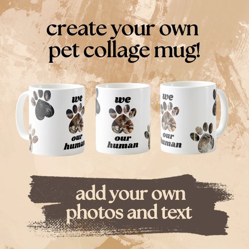 Create Your Own Pet Photo Collage Custom Cat Dog Coffee Mug