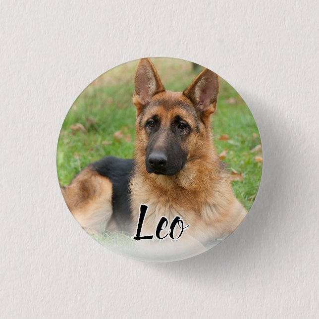 Create Your Own Pet Photo Custom Picture Name Button (Front)