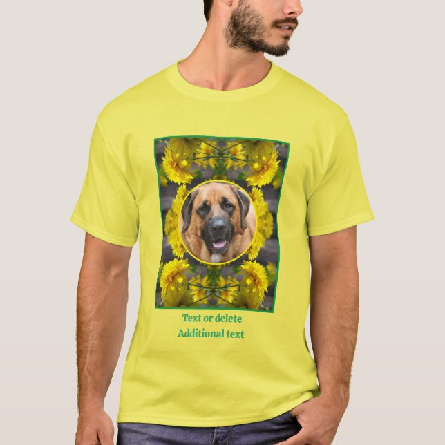 Create Your Own Pet Photo Flowers In Sunshine T-Shirt (Front)