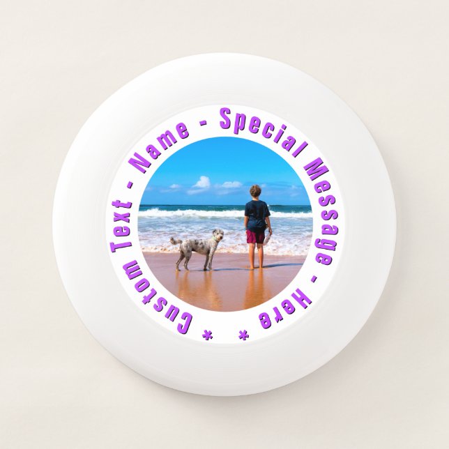 Create Your Own Pet Photo Frisbee with Custom Text (Front)