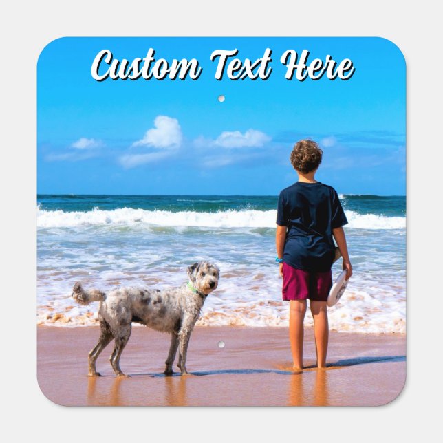 Create Your Own Pet Photo Metal Signs Custom Text (Front)