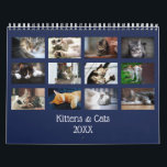 Create Your Own Pet Photo Navy Blue Cover 2024 Calendar<br><div class="desc">Photos of cute kittens and cats will delight you each month. Or create your own photo calendar! Take your favorite photos from the year and replace the sample images for each month. The 12 images you choose for the months will automatically appear in a grid on the front and back...</div>