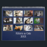 Create Your Own Pet Photo Navy Blue Cover 2024 Calendar<br><div class="desc">Photos of cute kittens and cats will delight you each month. Or create your own photo calendar! Take your favorite photos from the year and replace the sample images for each month. The 12 images you choose for the months will automatically appear in a grid on the front and back...</div>