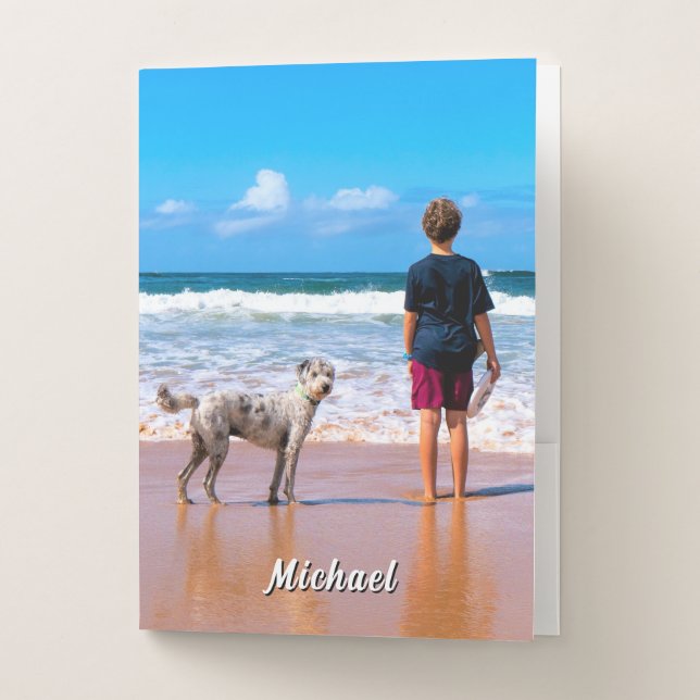 Create Your Own Pet Photo Pocket Folders with Name (Front)