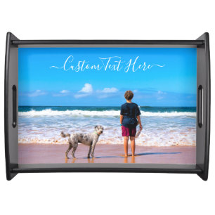 Create Your Own Pet Photo Serving Tray Custom Text