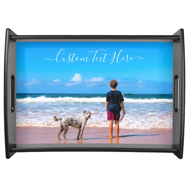 Create Your Own Pet Photo Serving Tray Custom Text (Front)
