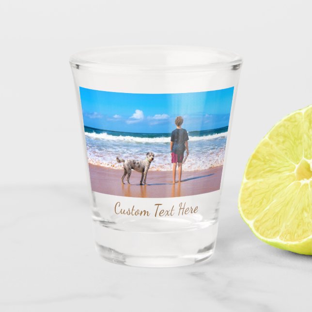 Create Your Own Pet Photo Shot Glass Custom Text (Front)