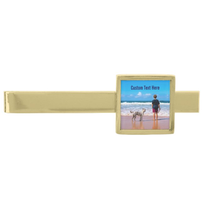 Create Your Own Pet Photo Tie Bar Gift Custom Text (Front)