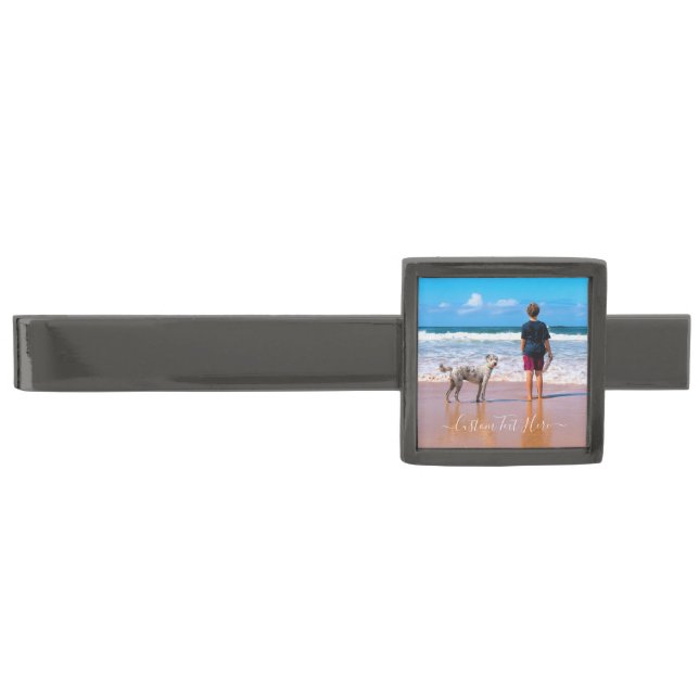 Create Your Own Pet Photo Tie Bar Gift Custom Text (Front)