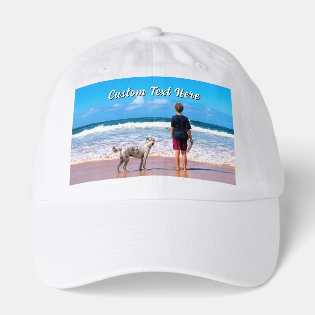 Create Your Own Pet Photo Trucker Hat Custom Text (Front)