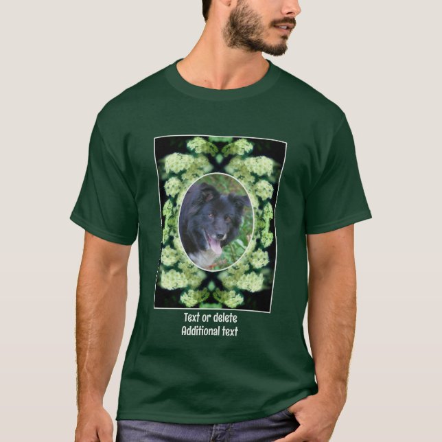 Create Your Own Pet Photo Wild White Roses  T-Shirt (Front)