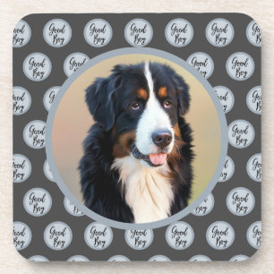 Create Your Own Pet Portrait Photo Modern Gray Beverage Coaster