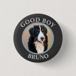 Create Your Own Pet Portrait Photo Modern Gray Button