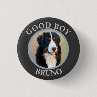 Create Your Own Pet Portrait Photo Modern Gray Button