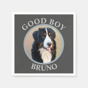 Create Your Own Pet Portrait Photo Modern Gray Napkins