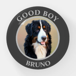 Create Your Own Pet Portrait Photo Modern Gray Paperweight