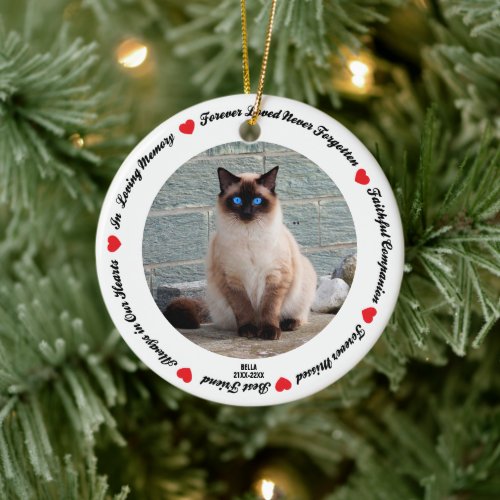 Create Your Own Pet Siamese Cat Memorial  Ceramic Ornament