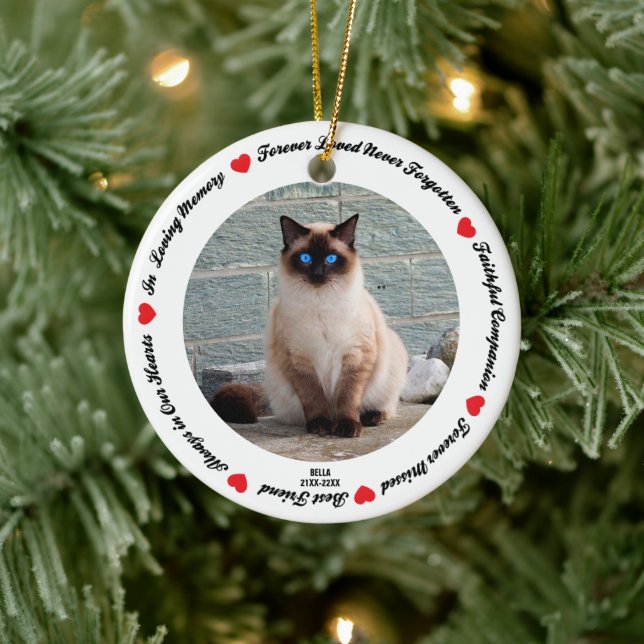 Create Your Own Pet Siamese Cat Memorial  Ceramic Ornament (Tree)