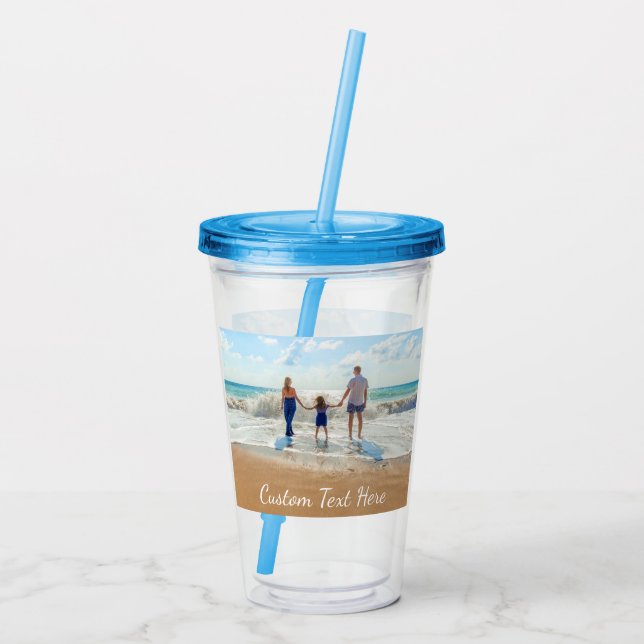 Create Your Own Photo Acrylic Tumbler Custom Text (Back)
