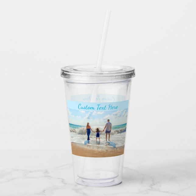 Create Your Own Photo Acrylic Tumbler with Text (Back)