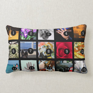 Create Your Own Photo album with 15 images Lumbar Pillow