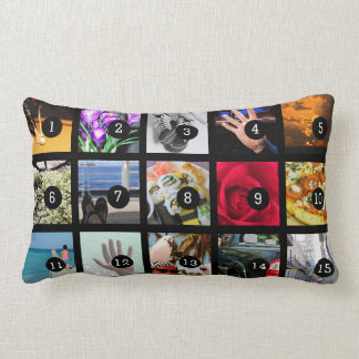 Create Your Own Photo album with 15 images Lumbar Pillow